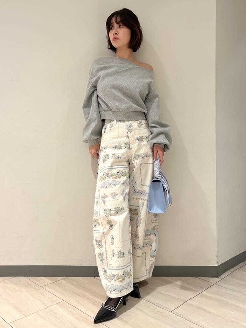 セール】ドレープオフショルボンディングスウェット（スウェット
