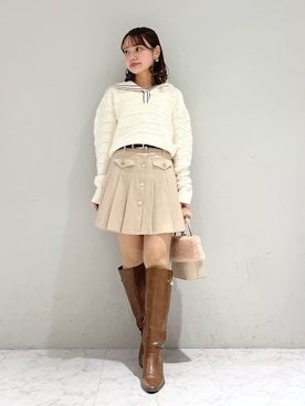 「アイテム（チャーム）」を使った、LILY BROWNさん（レディース・148cm）の冬コーディネート