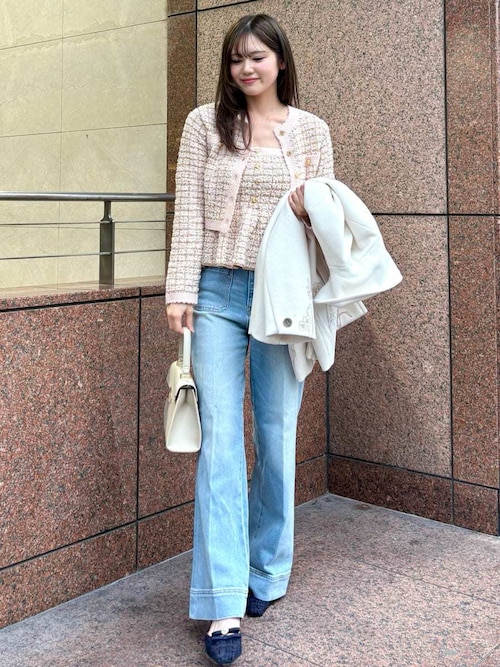 美品 LILY BROWN エンブロイダリーコクーンコート ブルー 2025年 LILY