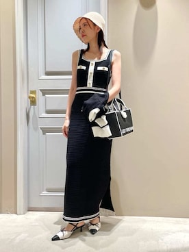 「アイテム（ハット）」を使った、LILY BROWNさん（レディース・156cm）の夏コーディネート