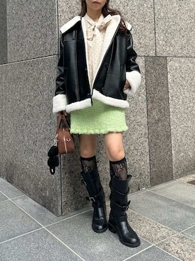 「アイテム（キーケース/キーアクセサリー）」を使った、LILY BROWNさん（レディース・152cm）の秋コーディネート