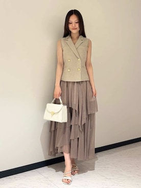 「アイテム（アンダーウェア、ホワイト系）」を使った、LILY BROWNさん（レディース・158cm）の夏コーディネート