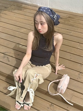 「LILY BROWN（リリーブラウン）のアイテム」を使った、LILY BROWNさん（レディース・157cm）の春コーディネート