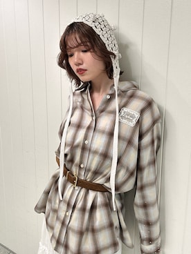 「LILY BROWN（リリーブラウン）のアイテム（帽子）」を使った、LILY BROWNさん（レディース・160cm）の春コーディネート