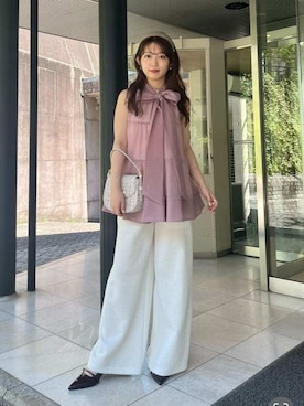 「アイテム（カチューシャ）」を使った、LILY BROWNさん（レディース・152cm）の夏コーディネート