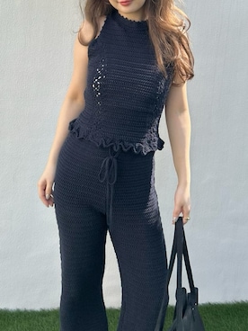 「LILY BROWN（リリーブラウン）の2wayミニショルダーバッグ（ショルダーバッグ、ブルー系）」を使った、LILY BROWNさんの春コーディネート