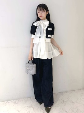 「アイテム（パンプス、グリーン系）」を使った、LILY BROWNさん（レディース・156cm）の夏コーディネート
