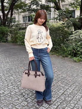 「LILY BROWN（リリーブラウン）のアイテム（デニムパンツ）」を使った、LILY BROWNさん（レディース・159cm）の秋コーディネート