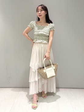 「LILY BROWN（リリーブラウン）のアイテム（スカート）」を使った、LILY BROWNさん（レディース・155cm）の春コーディネート
