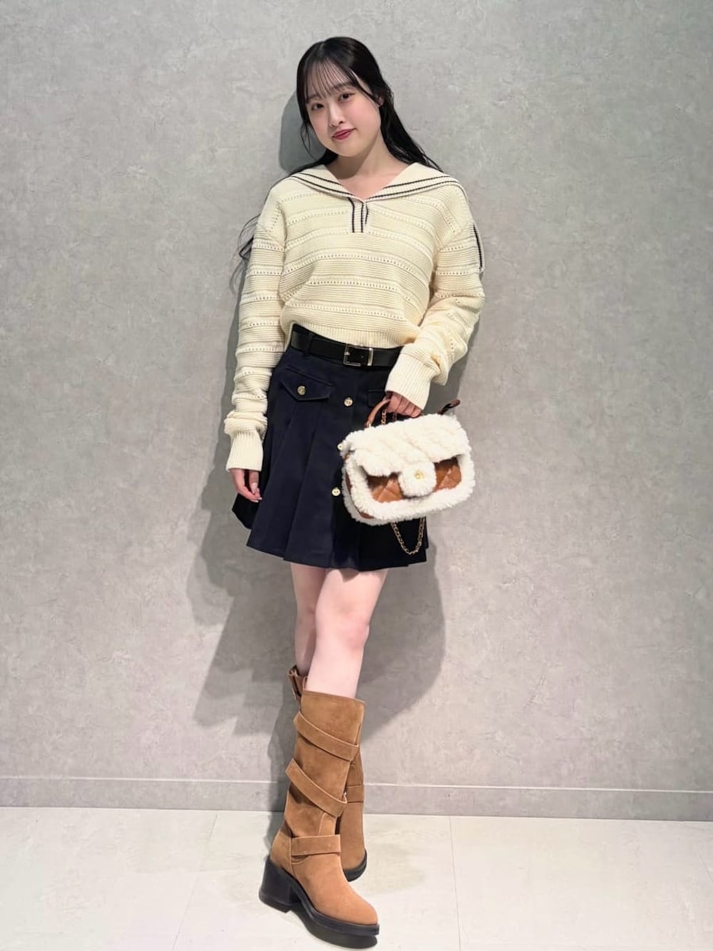 LILY BROWN（リリーブラウン）の「セーラーカラーニットトップス