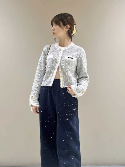 LILY BROWN×MARY QUANT】ツイードニットジャケット（ノーカラー