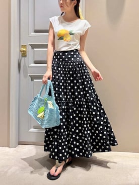 「LILY BROWN（リリーブラウン）のコットンフレアスカート（スカート、その他）」を使った、LILY BROWNさんの夏コーディネート