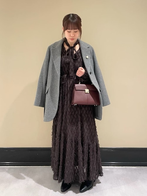 セール】ベルト付きシャギーオーバージャケット（テーラードジャケット