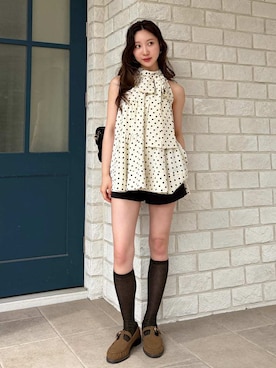 「LILY BROWN（リリーブラウン）のアイテム（その他パンツ）」を使った、LILY BROWNさん（レディース・161cm）の夏コーディネート