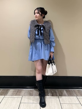 LILY BROWN（リリーブラウン）の「ジップボリュームコート