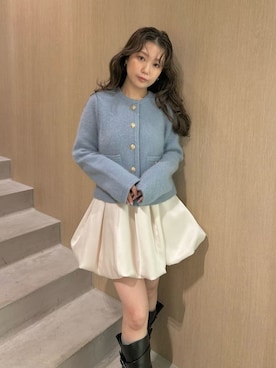 「アイテム（ノーカラージャケット）」を使った、LILY BROWNさん（レディース・150cm）の秋コーディネート