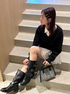 「アイテム（ヘアピン）」を使った、LILY BROWNさん（レディース・163cm）の秋コーディネート