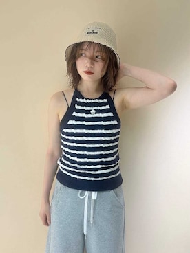 「LILY BROWN（リリーブラウン）のアイテム（帽子）」を使った、LILY BROWNさん（レディース・160cm）の夏コーディネート