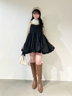 「アイテム（シューズ、イエロー系）」を使った、LILY BROWNさん（レディース・162cm）の冬コーディネート