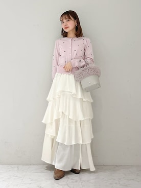 「LILY BROWN（リリーブラウン）のアイテム（カーディガン/ボレロ）」を使った、LILY BROWNさん（レディース・148cm）の冬コーディネート