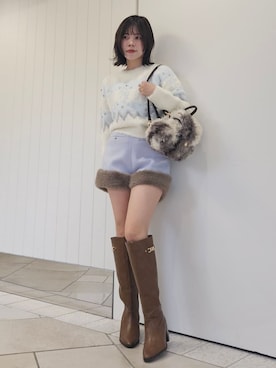 「アイテム（バックパック/リュック）」を使った、LILY BROWNさん（レディース・150cm）の秋コーディネート