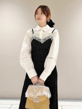 「アイテム（ヘアアクセサリー）」を使った、LILY BROWNさん（レディース・157cm）の冬コーディネート