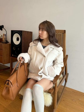 「アイテム（レッグウェア、グリーン系）」を使った、LILY BROWNさん（レディース・152cm）の秋コーディネート