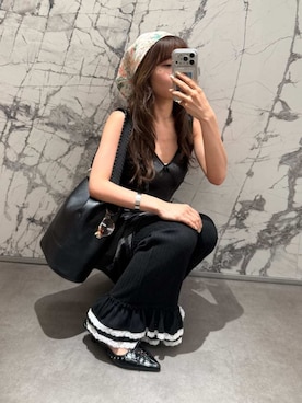 「アイテム（その他ヘアアクセサリー、ゴールド系）」を使った、LILY BROWNさん（レディース・152cm）の夏コーディネート