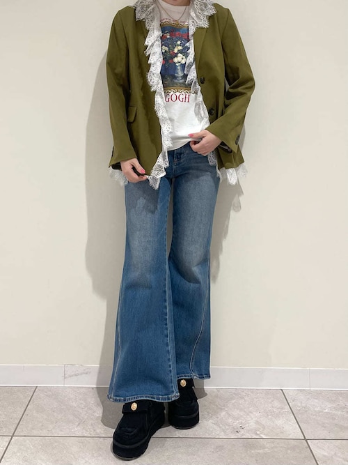 WEB限定00サイズ】ストレッチフレアデニムパンツ（デニムパンツ