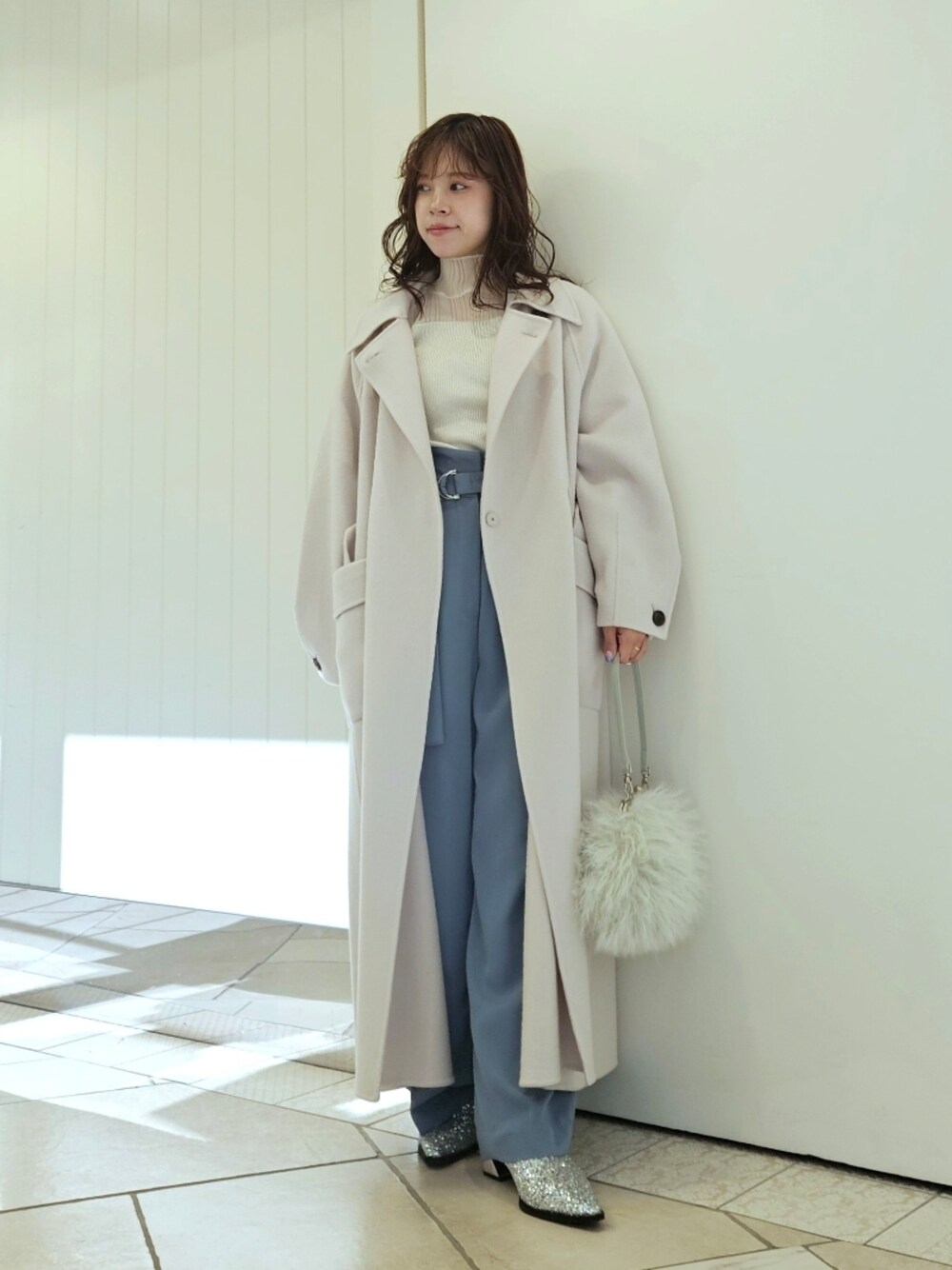 LilyBrown リリーブラウン セーラーカラーリバーコート アイボリー