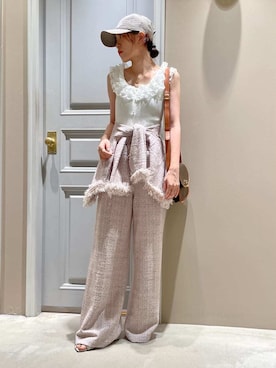 「LILY BROWN（リリーブラウン）のアイテム（帽子）」を使った、LILY BROWNさん（レディース・156cm）の夏コーディネート