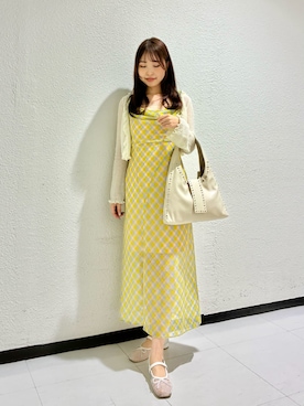 「LILY BROWN（リリーブラウン）のドレープキャミワンピース（ワンピース、その他）」を使った、LILY BROWNさんの春コーディネート