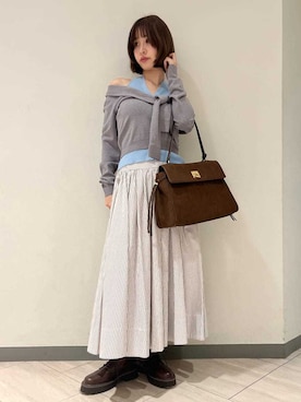 「LILY BROWN（リリーブラウン）のアイテム（スカート）」を使った、LILY BROWNさん（レディース・162cm）の春コーディネート