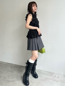 「透けトップス」｜LILY BROWNさん（レディース・152cm）の夏コーディネート