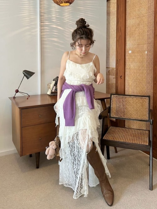 LILY BROWN ×ANNA SUI】レースロングキャミドレス（ドレス）｜LILY