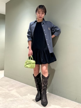 「刺繍」｜「アイテム（財布/小物）」を使った、LILY BROWNさん（レディース・152cm）の冬コーディネート