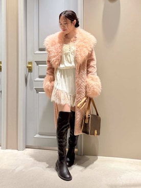 「LILY BROWN（リリーブラウン）のフォルムメイクショーツ（ショーツ、ピンク系）」を使った、LILY BROWNさんの秋コーディネート