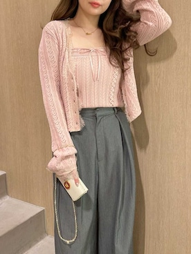 「LILY BROWN（リリーブラウン）のアイテム（トップス）」を使った、LILY BROWNさん（レディース・150cm）の春コーディネート