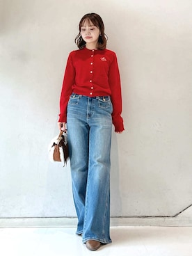 「LILY BROWN（リリーブラウン）のアイテム（カーディガン/ボレロ）」を使った、LILY BROWNさん（レディース・148cm）の冬コーディネート