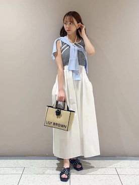 「LILY BROWN（リリーブラウン）のアイテム（シューズ）」を使った、LILY BROWNさん（レディース・158cm）の夏コーディネート