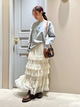 「LILY BROWN（リリーブラウン）のアイテム（スカート）」を使った、LILY BROWNさん（レディース・156cm）の冬コーディネート