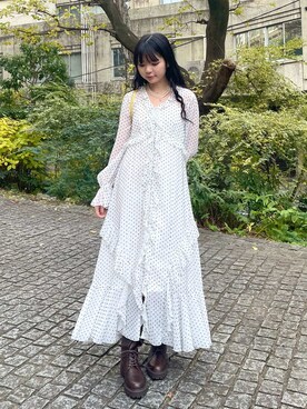 「LILY BROWN（リリーブラウン）のアイテム（アクセサリー）」を使った、LILY BROWNさん（レディース・162cm）の冬コーディネート