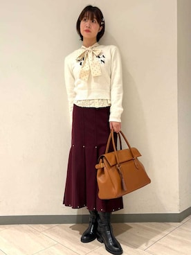 「アイテム（ヘアピン）」を使った、LILY BROWNさん（レディース・162cm）の冬コーディネート