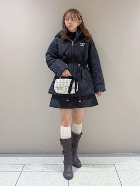 「アイテム（その他ヘアアクセサリー）」を使った、LILY BROWNさん（レディース・158cm）の秋コーディネート