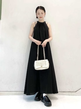 「アイテム（ローファー）」を使った、LILY BROWNさん（レディース・154cm）の夏コーディネート