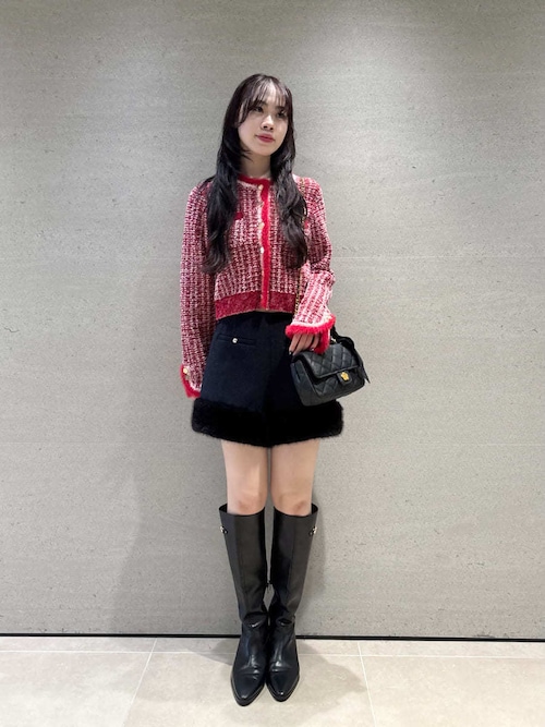 LILY BROWN×MARY QUANT】ツイードニットジャケット（ノーカラー