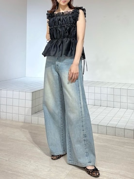 「アイテム（バレエシューズ、その他）」を使った、LILY BROWNさん（レディース・163cm）の夏コーディネート