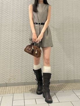 「アイテム（つなぎ/オールインワン）」を使った、LILY BROWNさん（レディース・163cm）の秋コーディネート