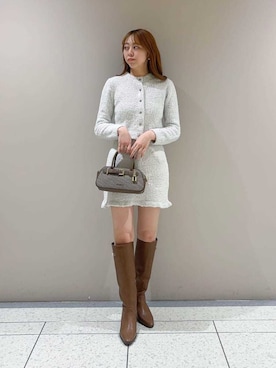 「LILY BROWN（リリーブラウン）のアイテム（カーディガン/ボレロ）」を使った、LILY BROWNさん（レディース・158cm）の冬コーディネート