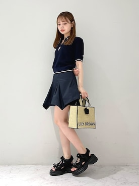 「LILY BROWN（リリーブラウン）のアイテム（スカート）」を使った、LILY BROWNさん（レディース・148cm）の夏コーディネート